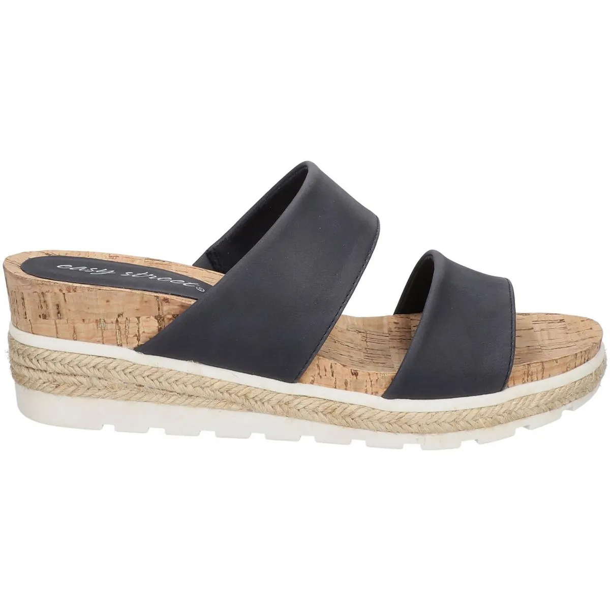 Womens Faux Leather Stretch Espadrilles