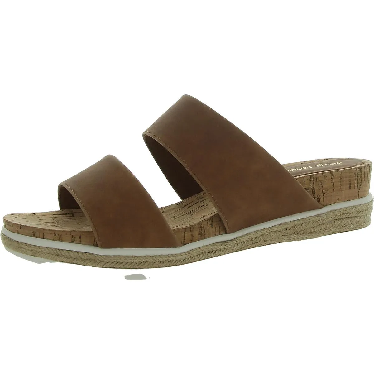 Womens Faux Leather Stretch Espadrilles
