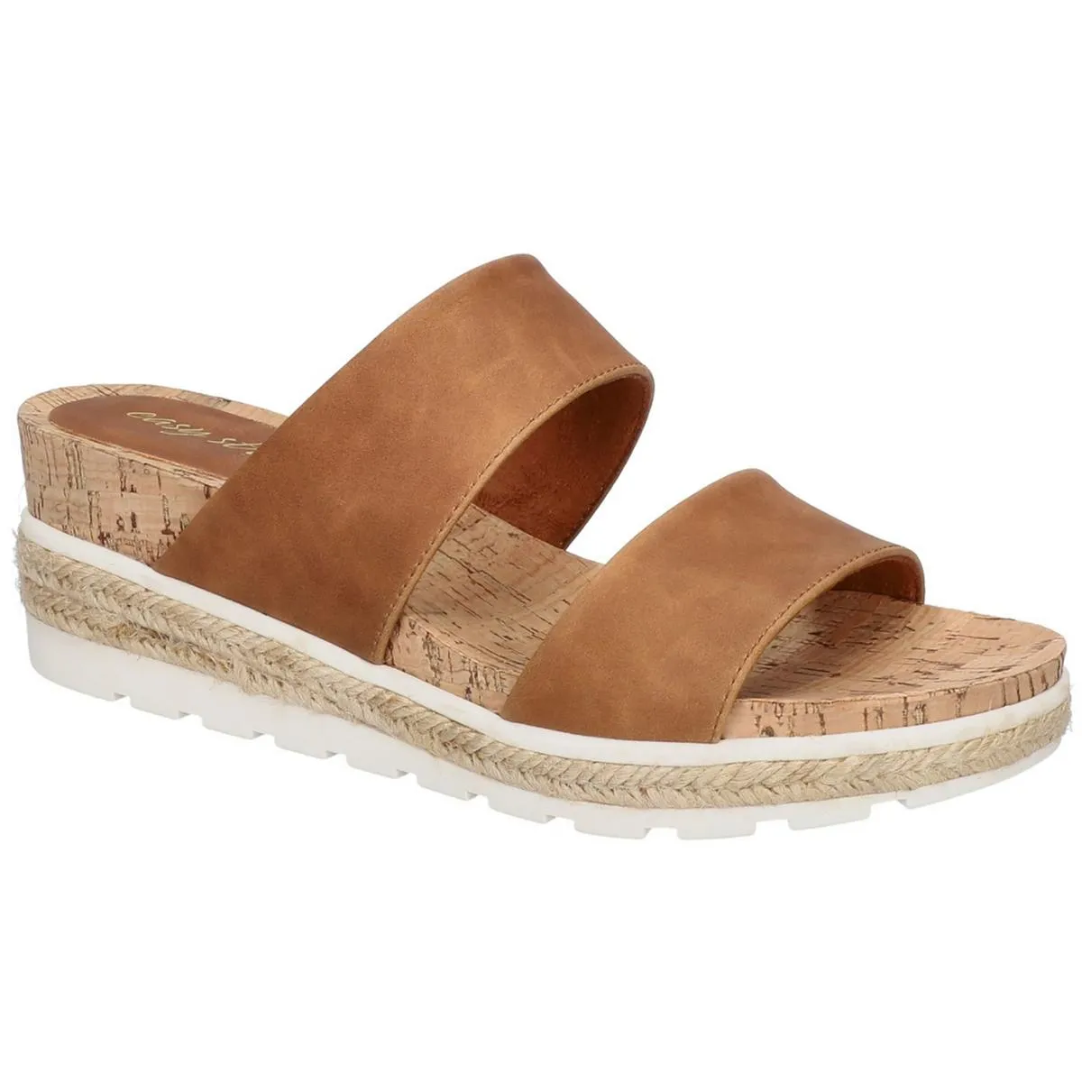 Womens Faux Leather Stretch Espadrilles