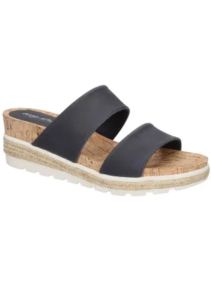 Womens Faux Leather Stretch Espadrilles