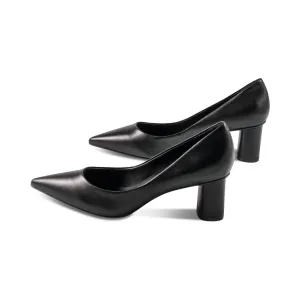 Women's Felicia Leather Heel In Black