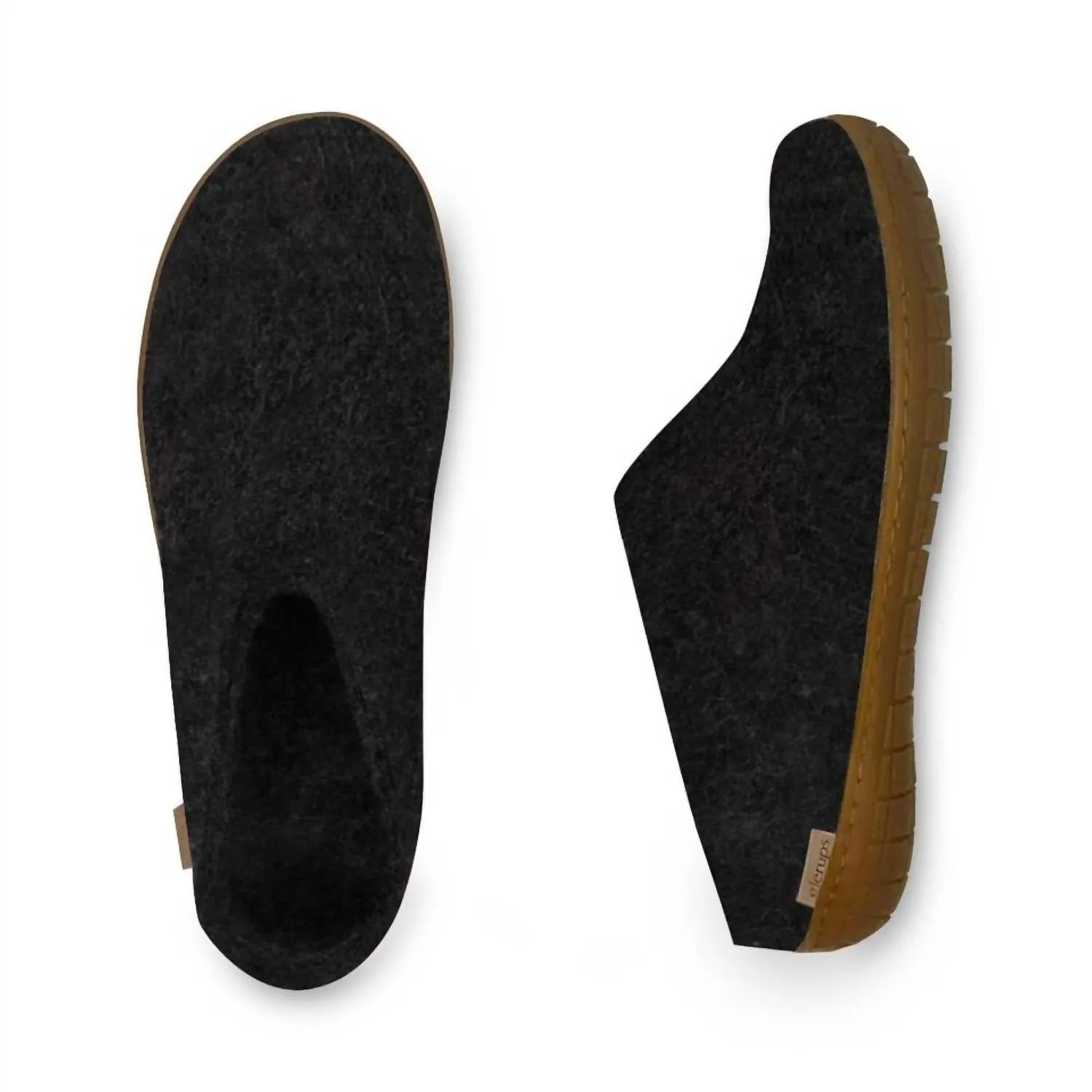 Women's Felt Slip-On Shoes In Charcoal