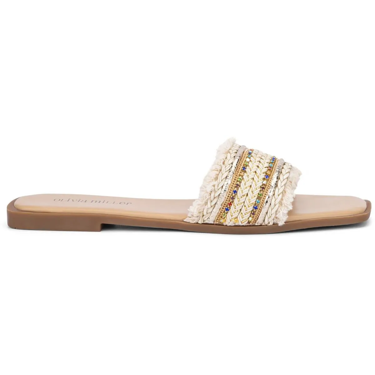 Womens Flat Slip On Slide Sandals