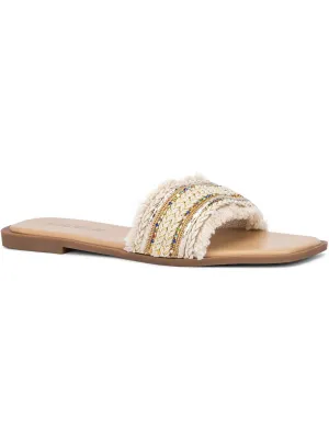 Womens Flat Slip On Slide Sandals
