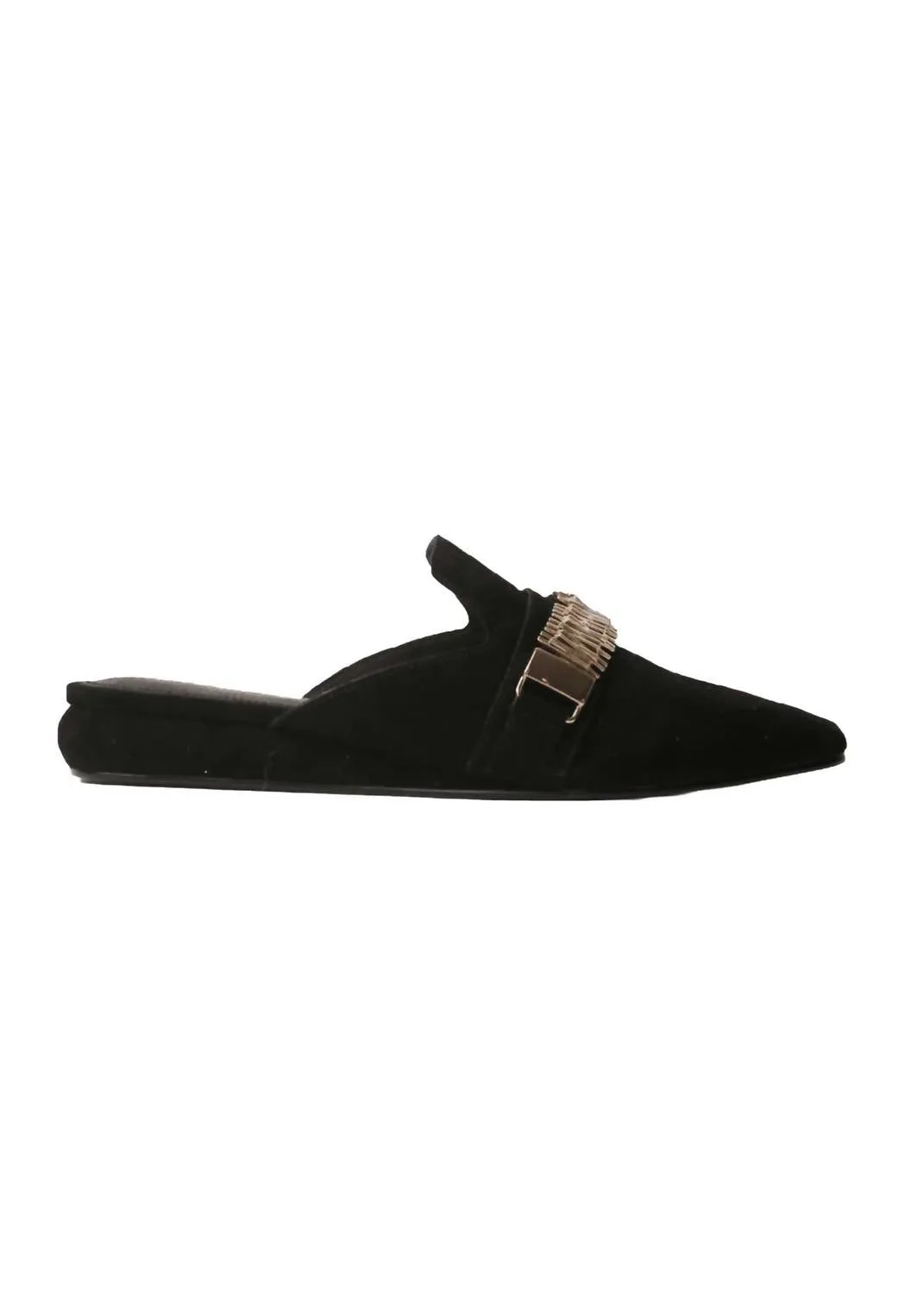 Women's Flipper Mule In Black Suede