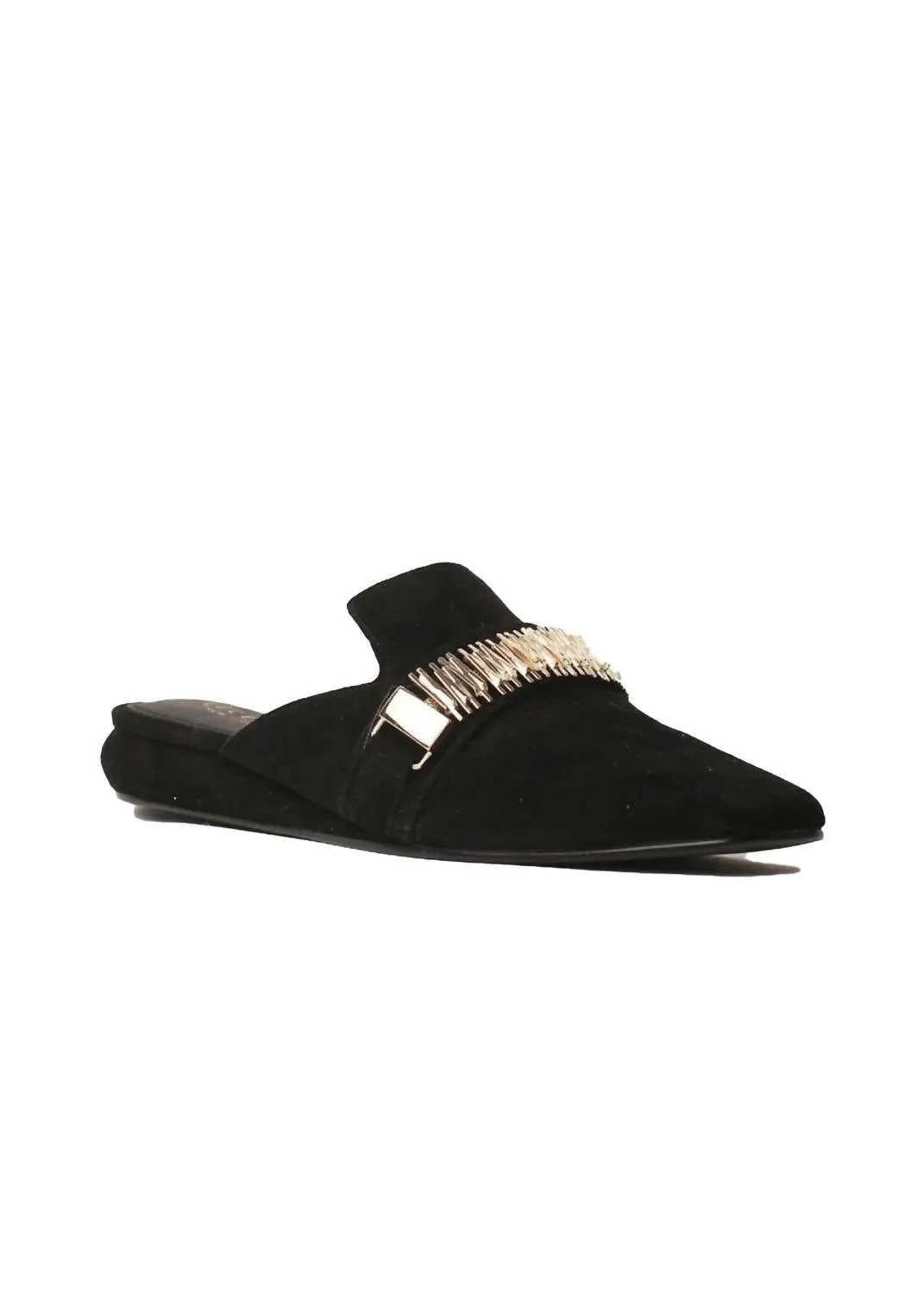 Women's Flipper Mule In Black Suede