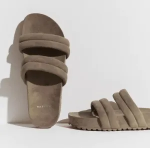 Women's Giles Quilted Slides 2.0 In Cinder