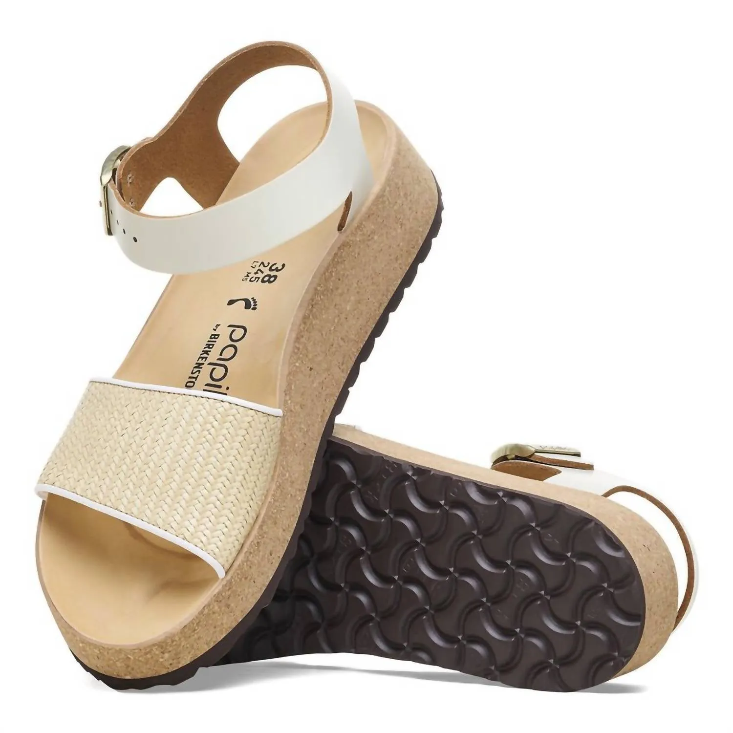 Women's Glenda Raffia Leather Sandals - Medium/narrow In White