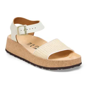 Women's Glenda Raffia Leather Sandals - Medium/narrow In White