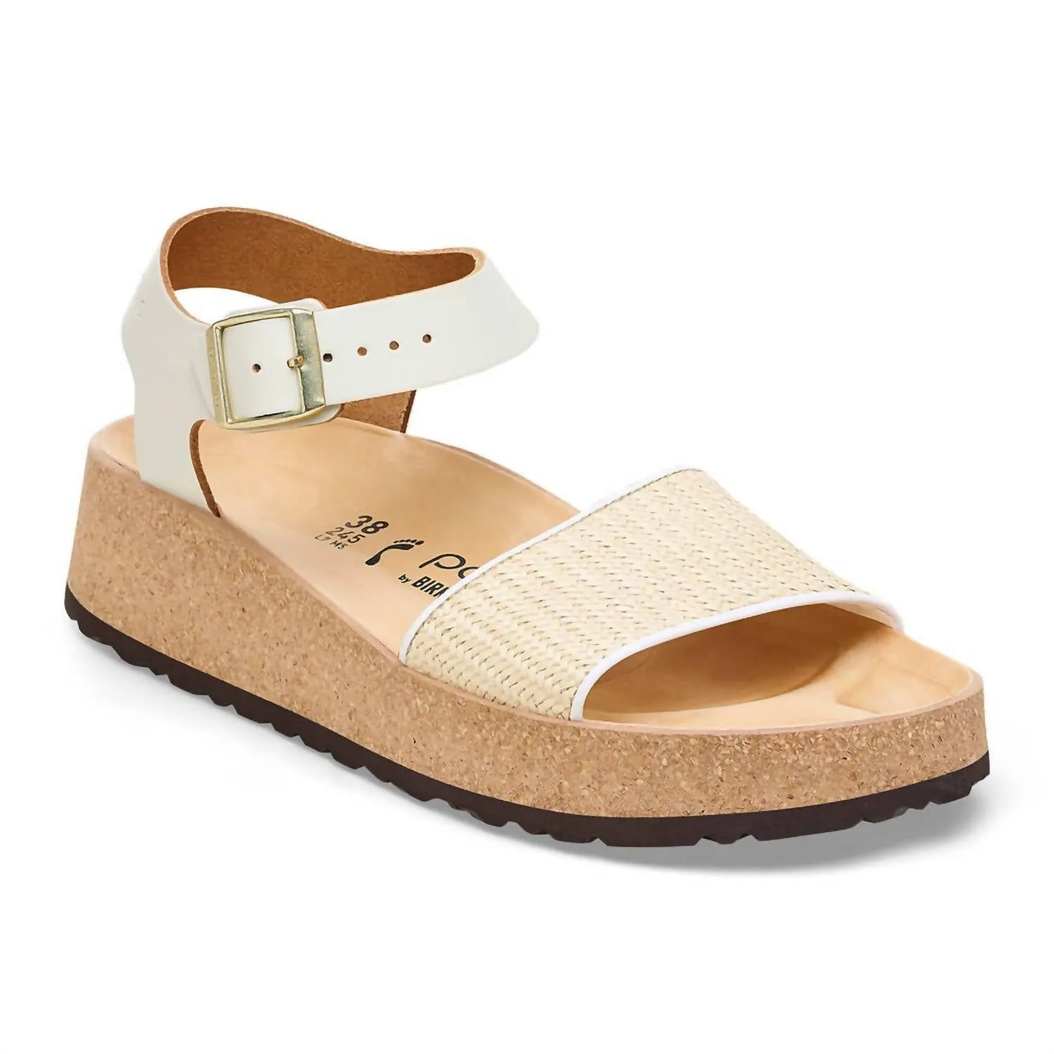Women's Glenda Raffia Leather Sandals - Medium/narrow In White