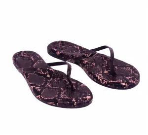 Women's Indie Sandals In Brown Snake Print