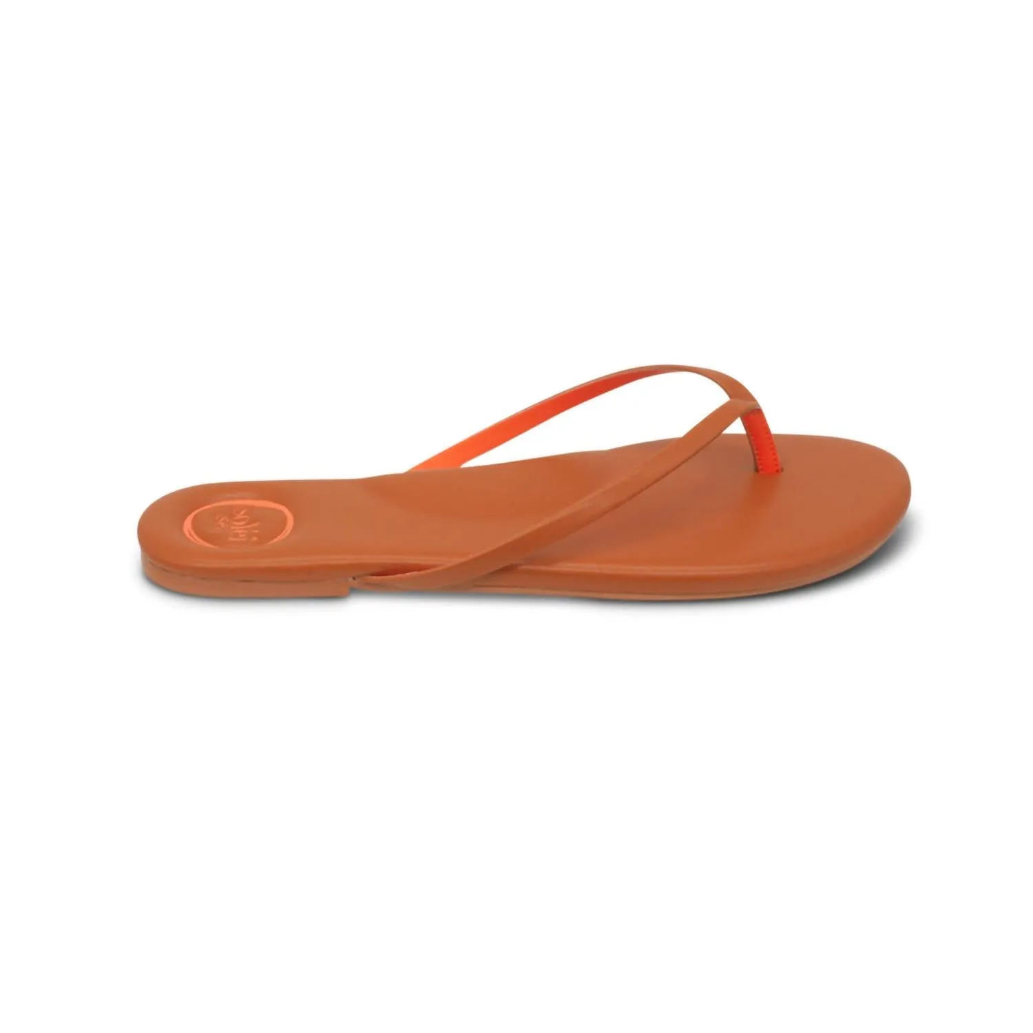 Women's Indie Sandals In Saddle With Orange