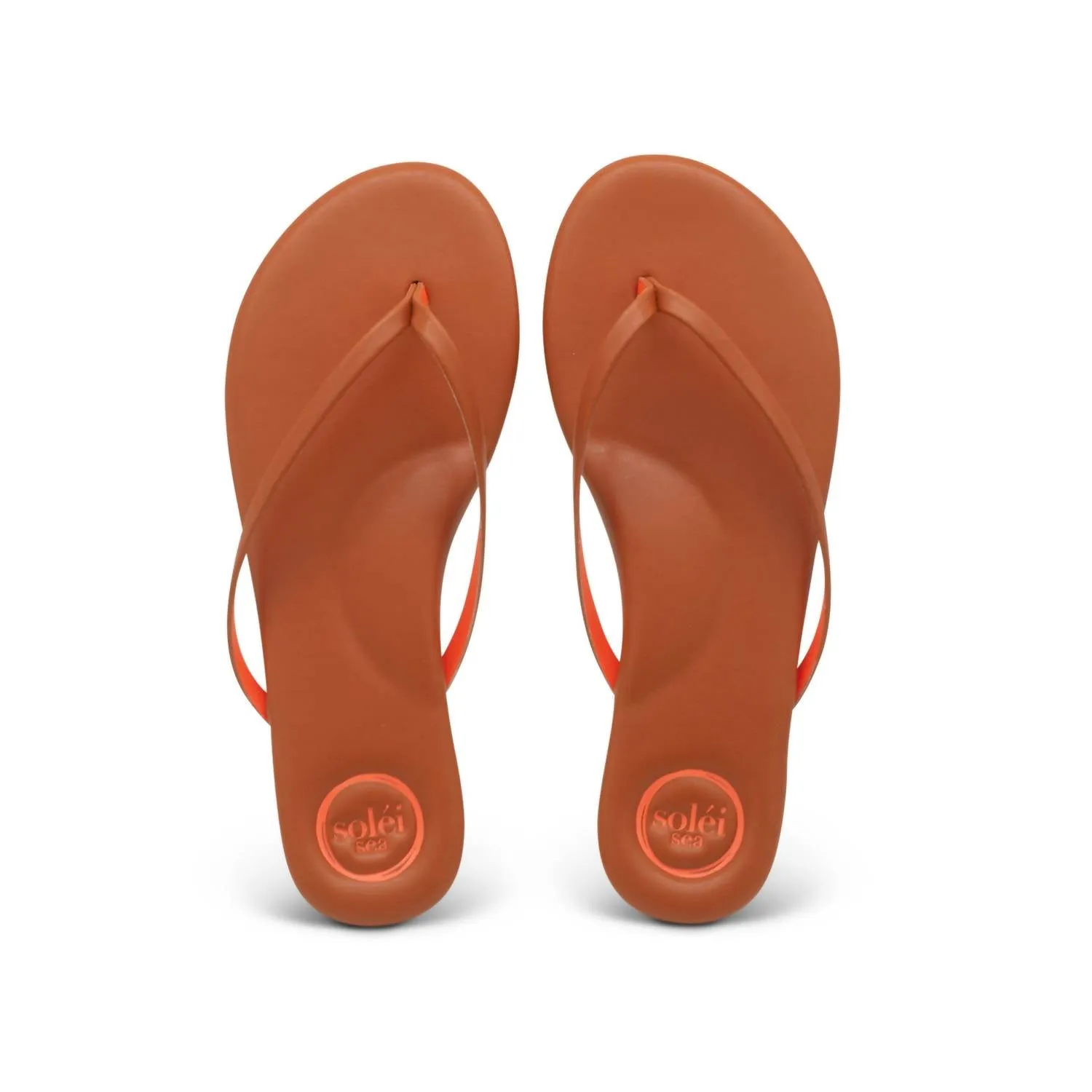 Women's Indie Sandals In Saddle With Orange
