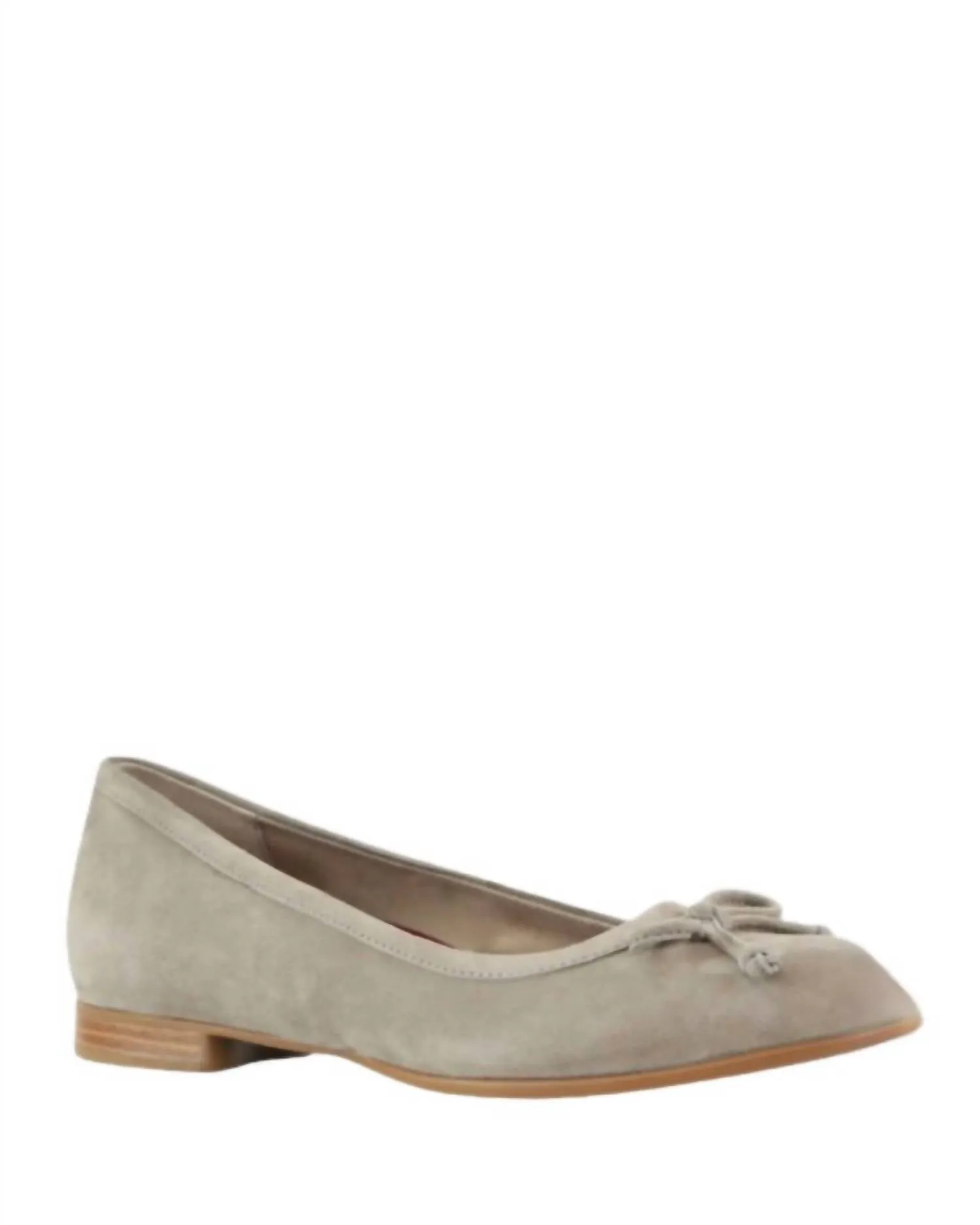 Women's Joslyn Ballet Flat Shoes In Deep Taupe Suede