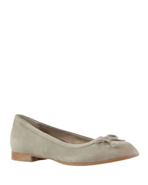 Women's Joslyn Ballet Flat Shoes In Deep Taupe Suede