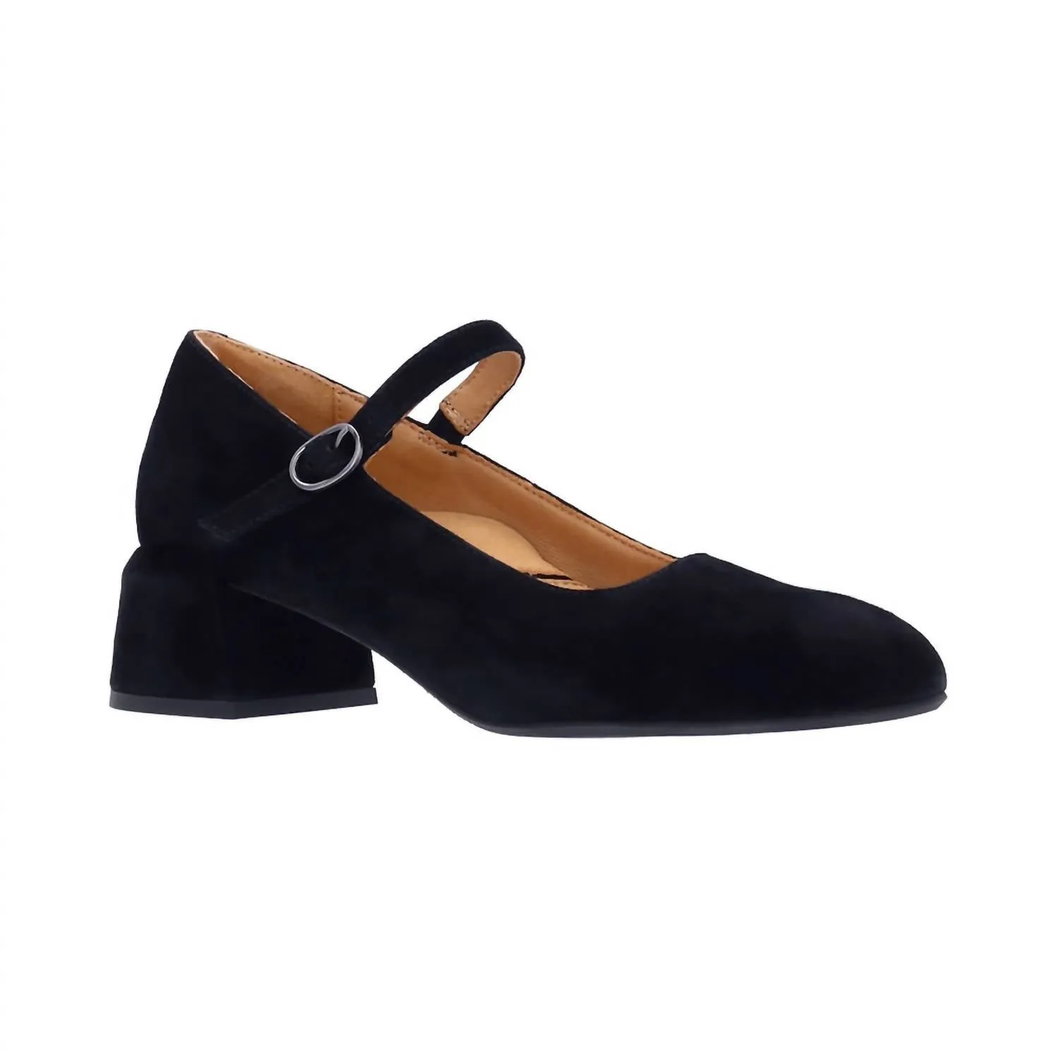 Women's Katriel Pump Strap Heel Shoes In Black Suede