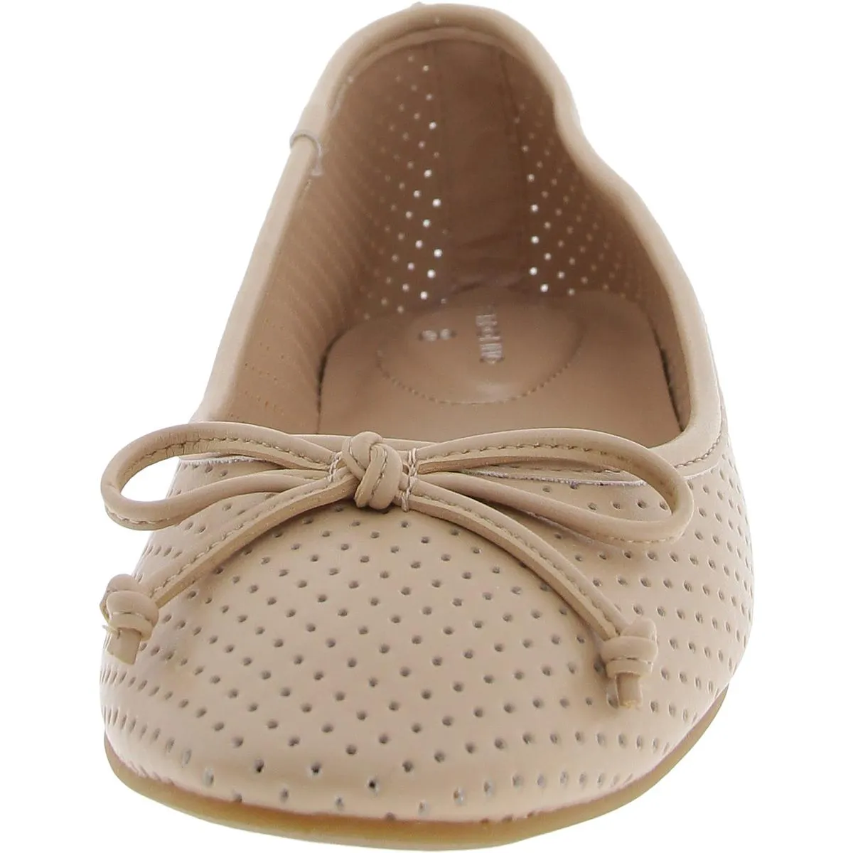 Womens Laser Cut Faux Leather Ballet Flats