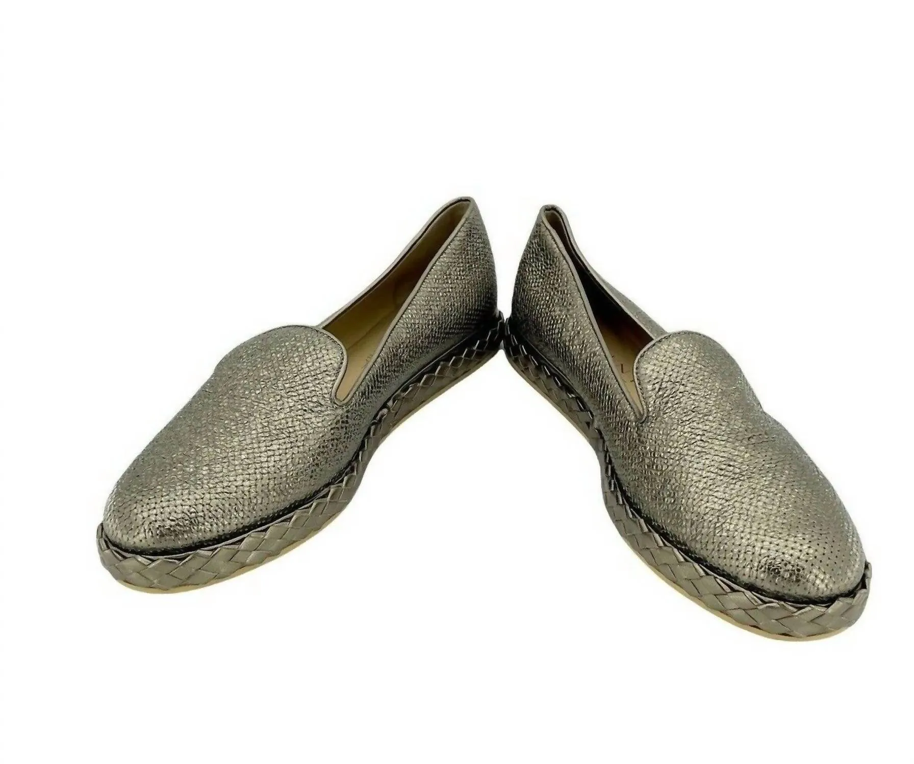 Women's Leather Flats In Gold