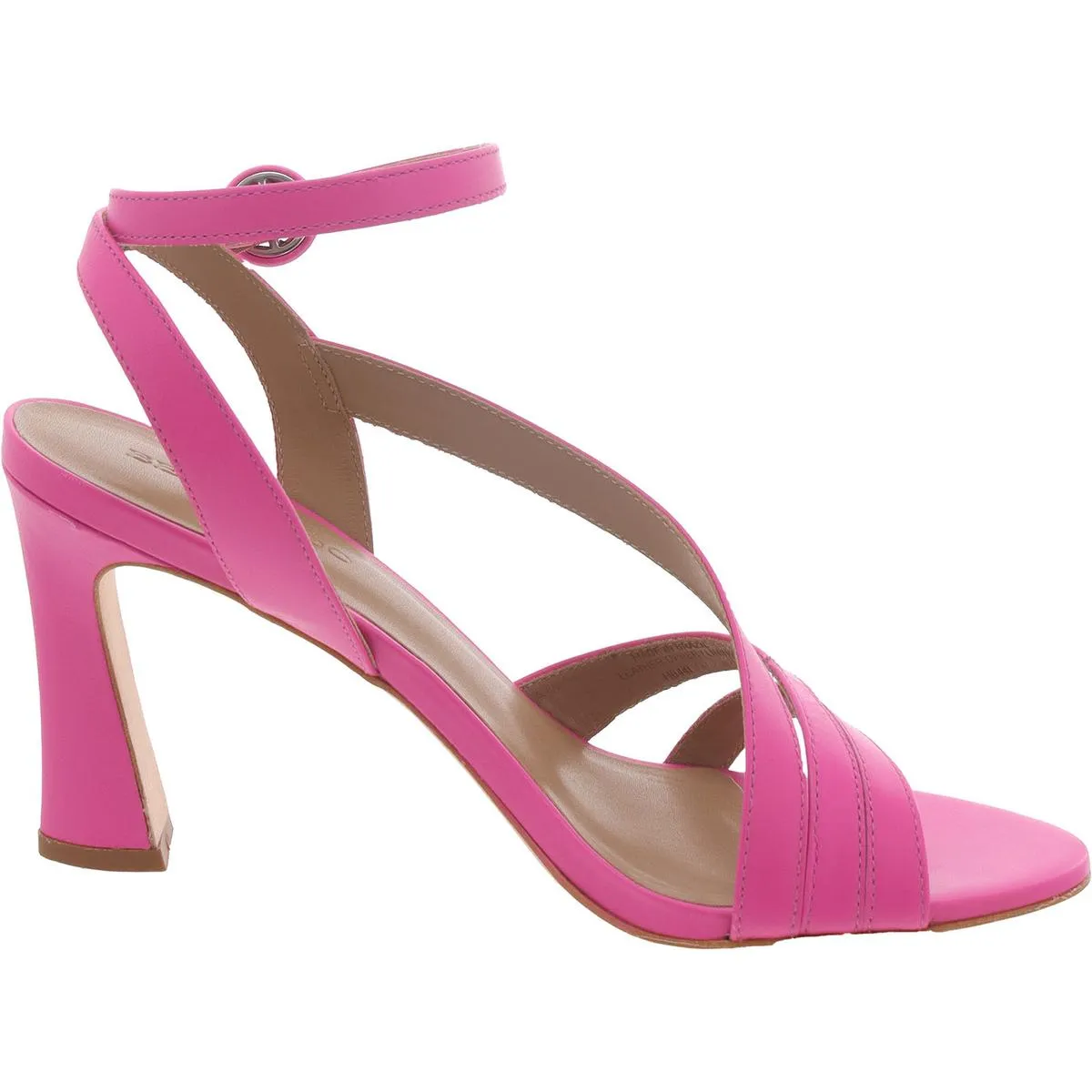 Womens Leather Solid Slingback Sandals