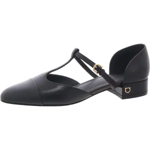 Womens Leather T-Strap Pumps