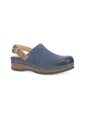 Women's Merrin Slingback Clogs In Blue Burnished Suede