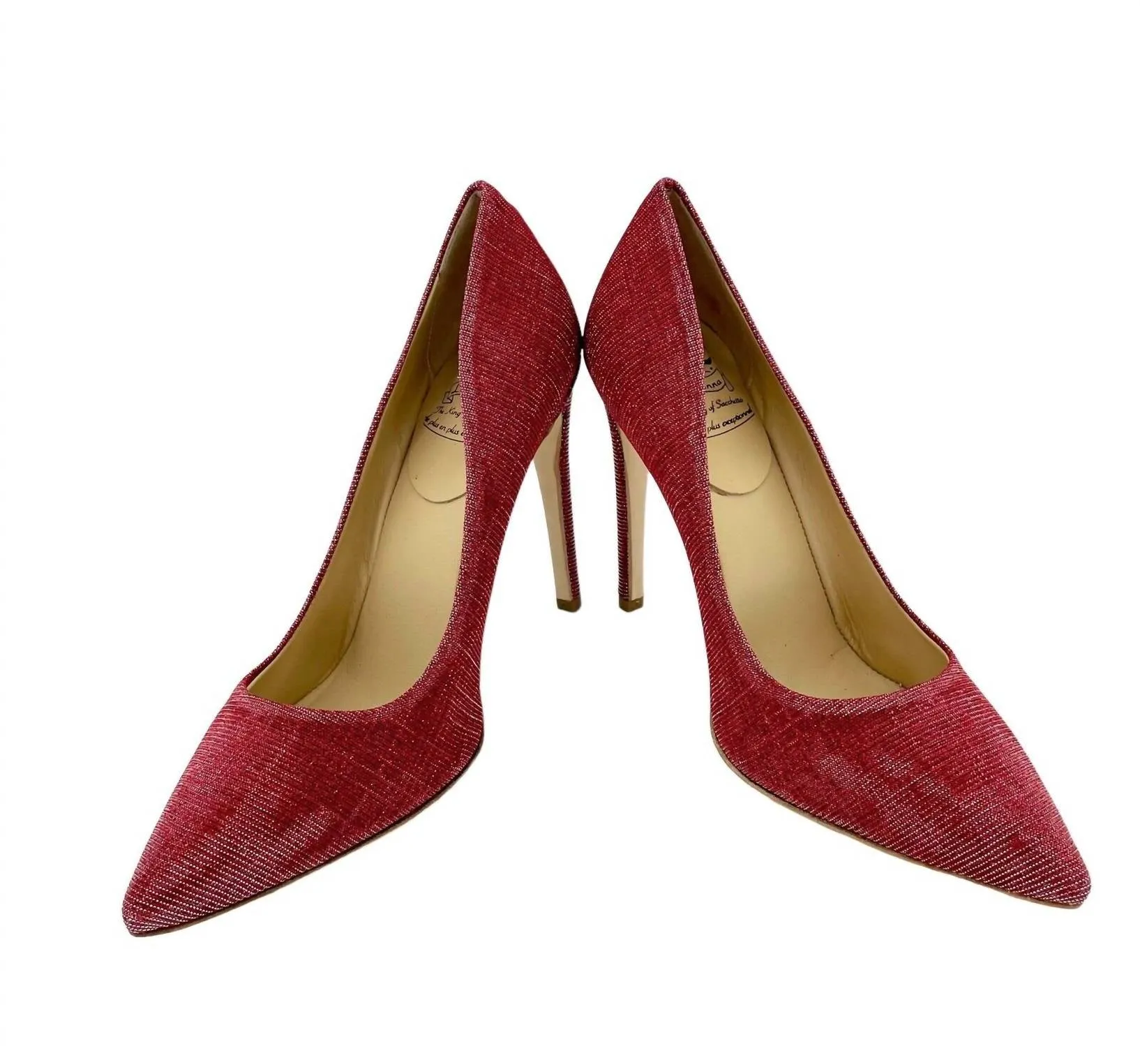 Women's Mesh Glitter Stiletto Heels In Red