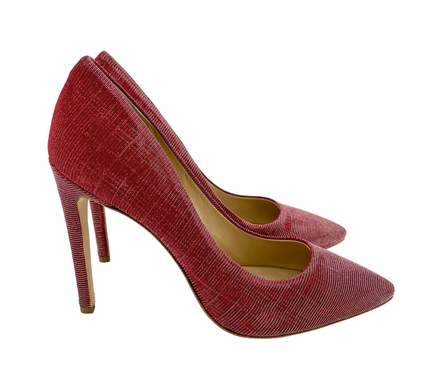 Women's Mesh Glitter Stiletto Heels In Red