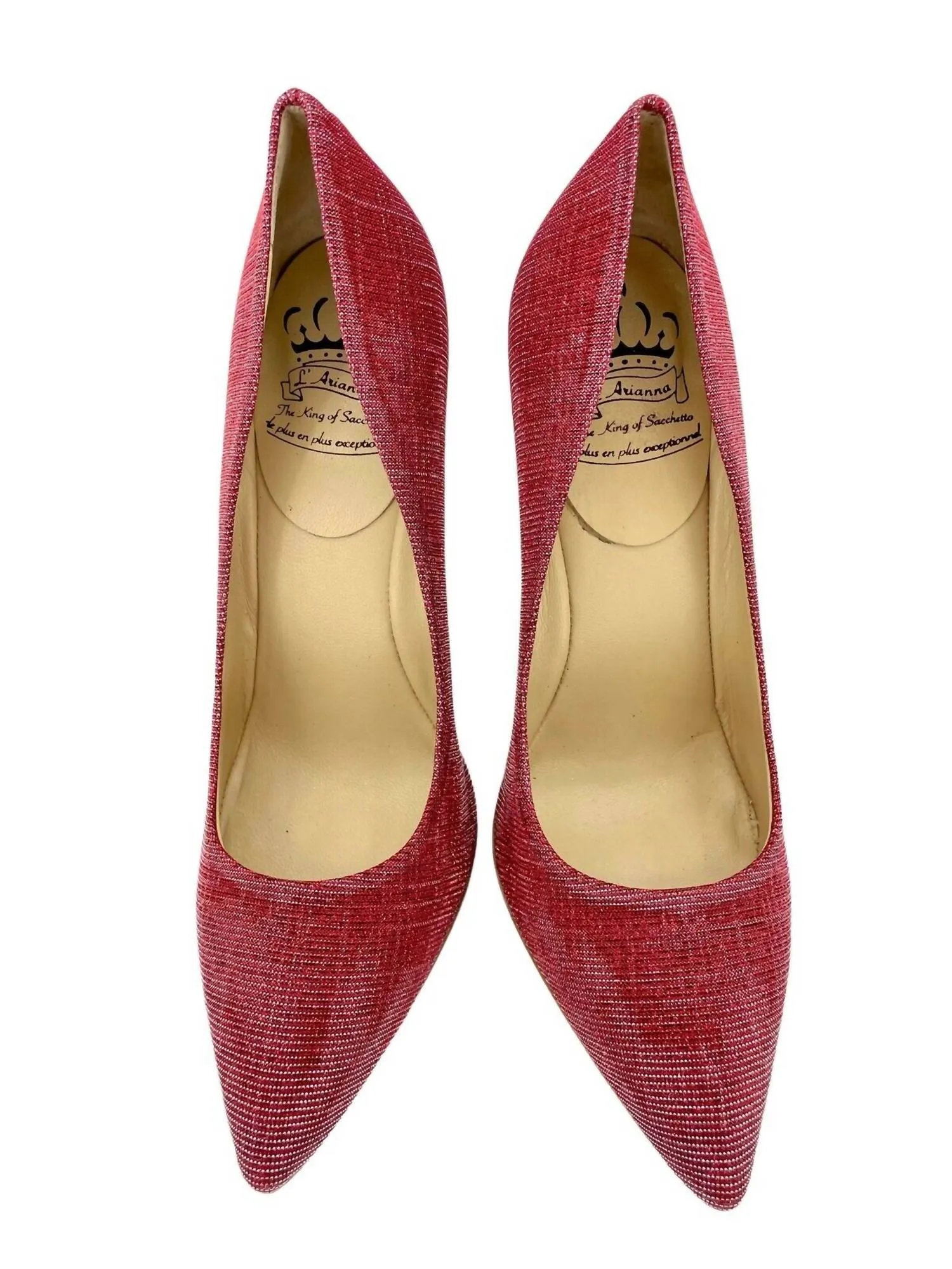 Women's Mesh Glitter Stiletto Heels In Red