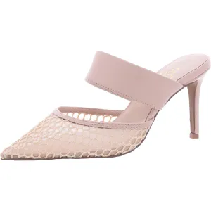 Womens Mesh Inset Faux Leather Pumps