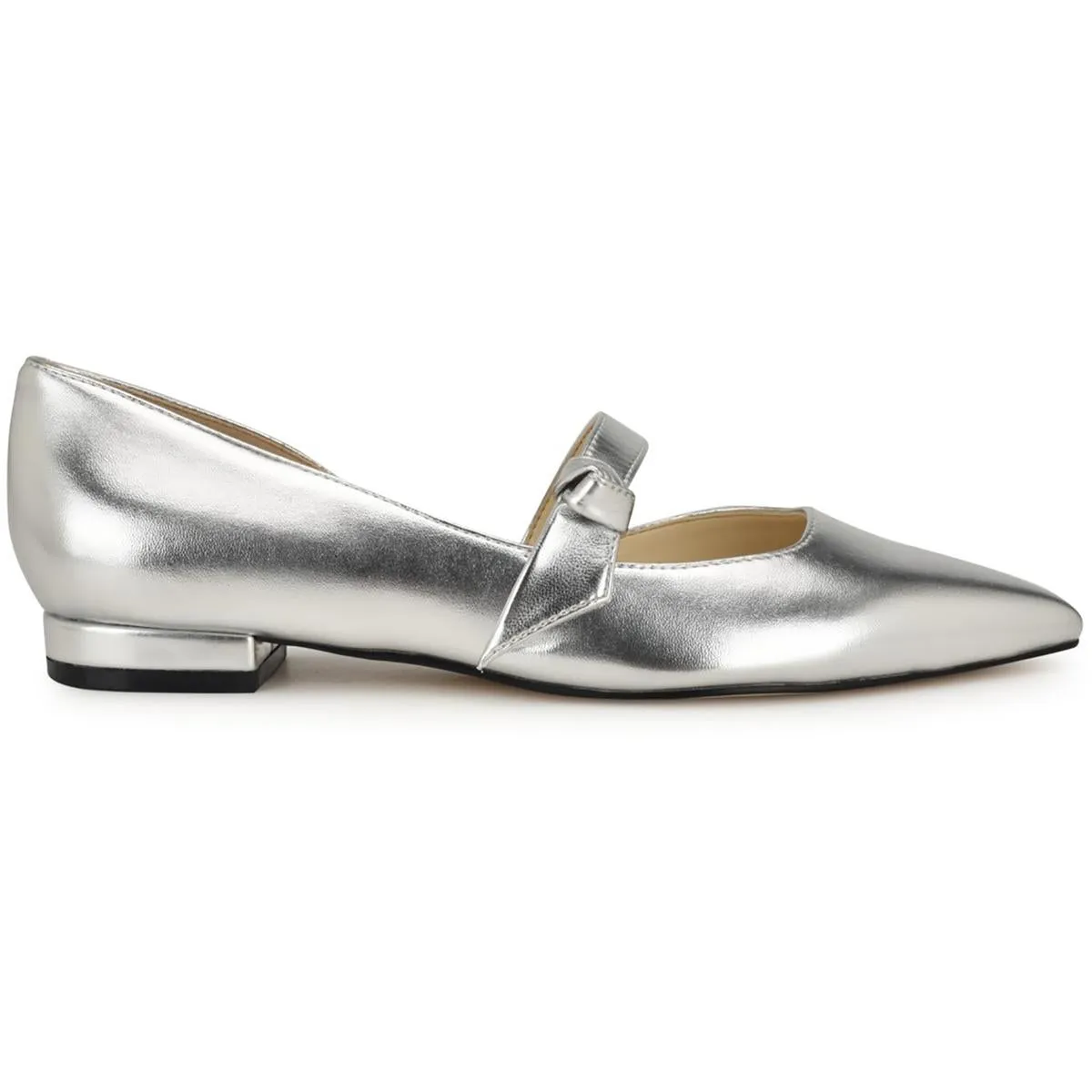 Womens Metallic Faux Leather D'Orsay