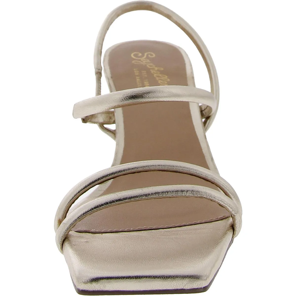 Womens Metallic Square toe Slingback Sandals