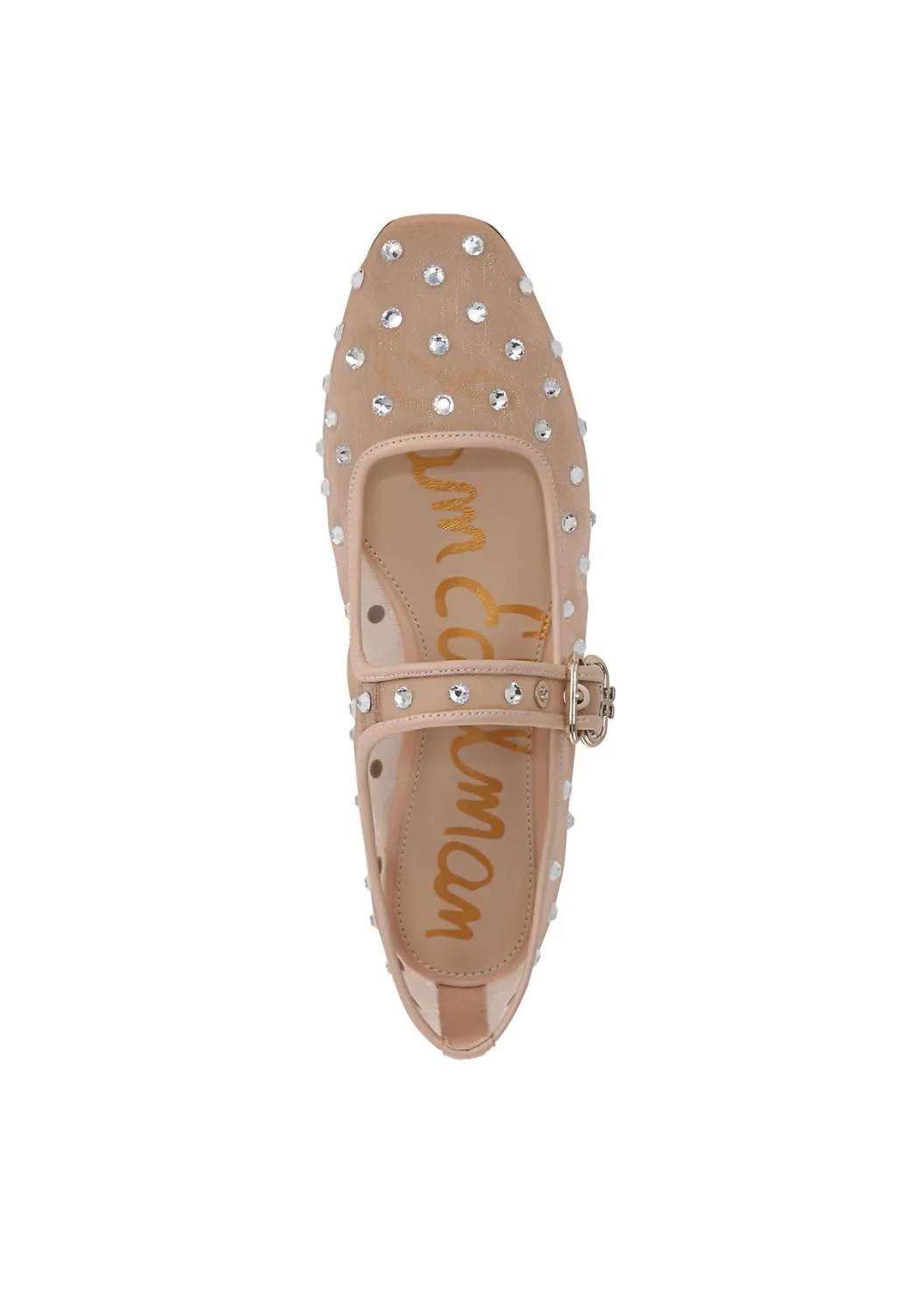 Women's Michaela Shine Mary Jane Flat In Vintage Pink Mesh