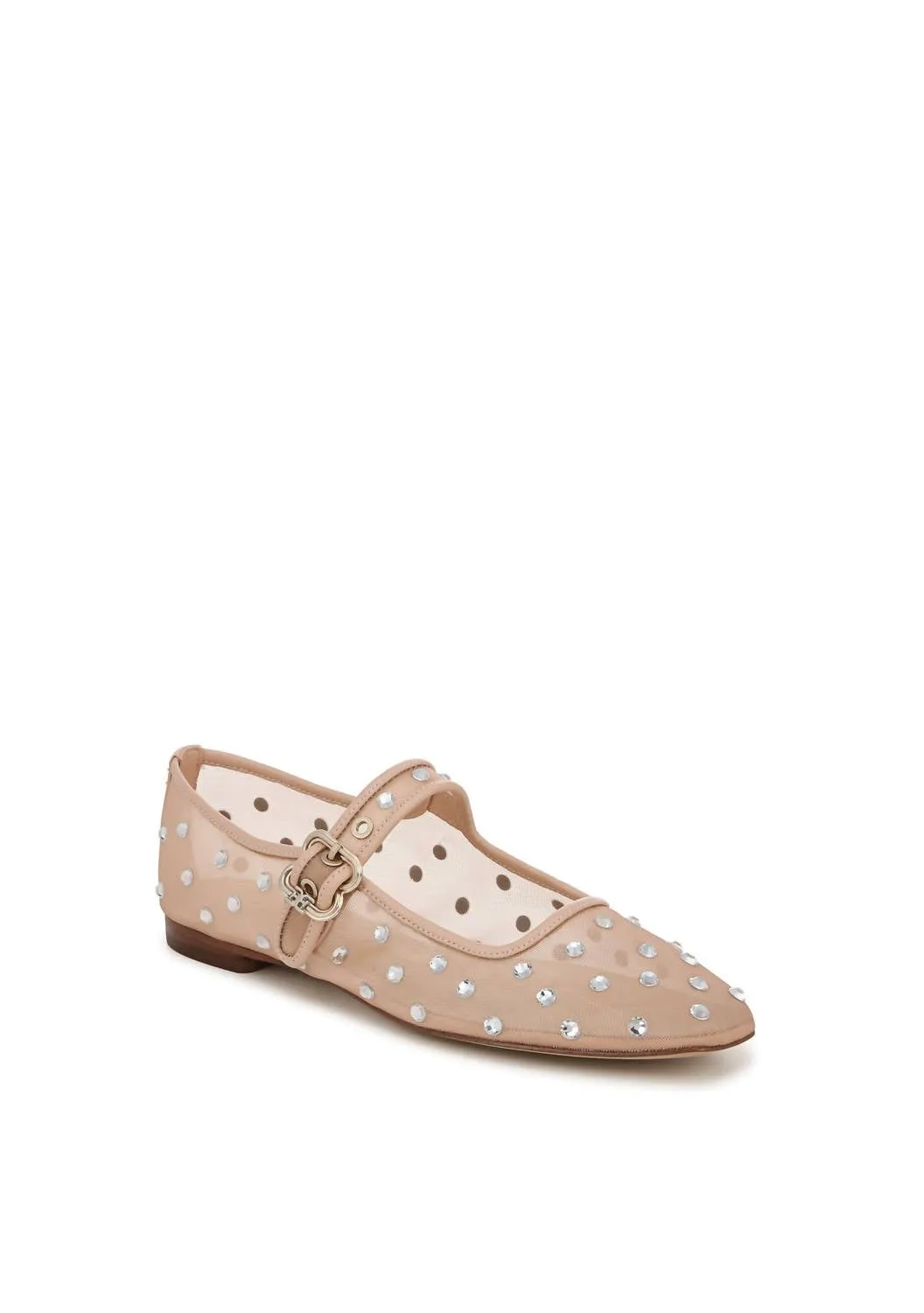 Women's Michaela Shine Mary Jane Flat In Vintage Pink Mesh