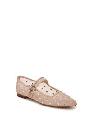 Women's Michaela Shine Mary Jane Flat In Vintage Pink Mesh