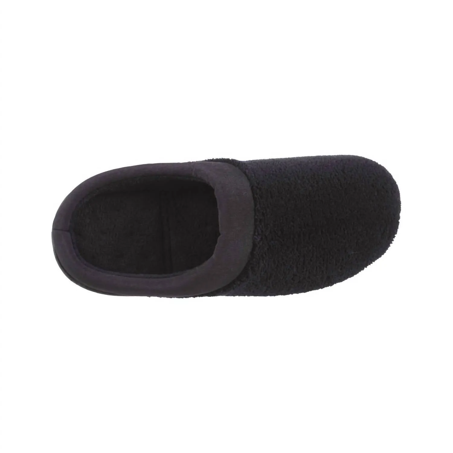 Women's Microterry Pillowstep Satin Cuff Clog Slipper In Black