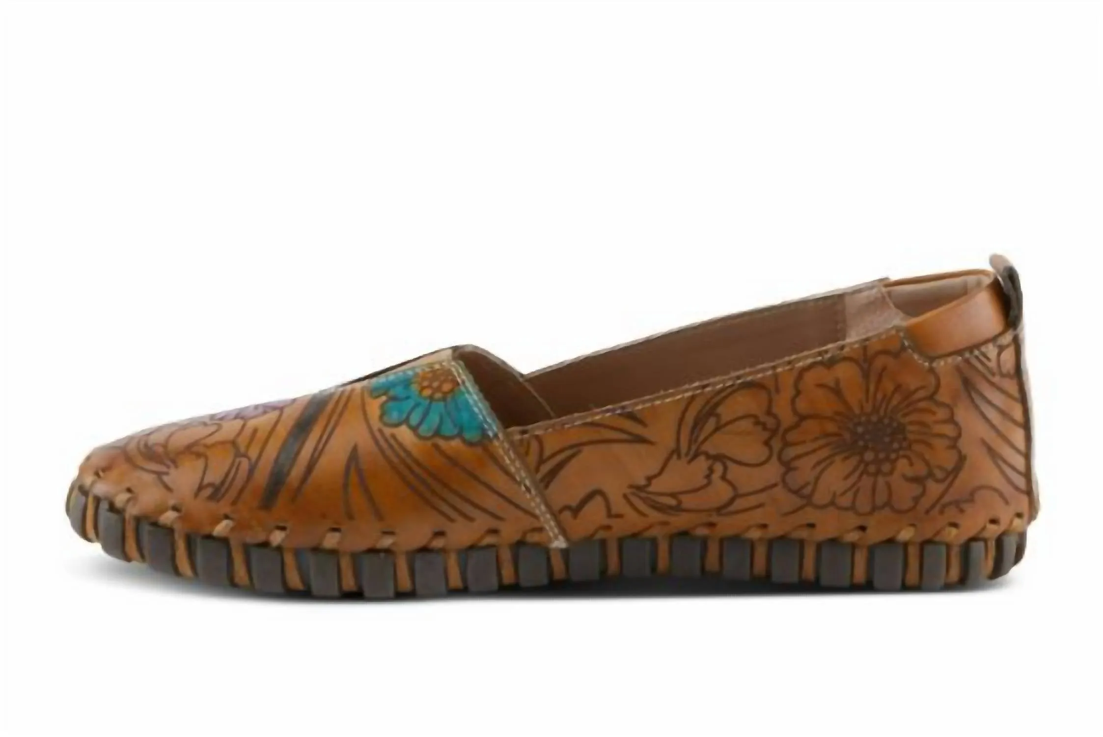 Women's Modesty Moccasin Loafer In Camel-Multi
