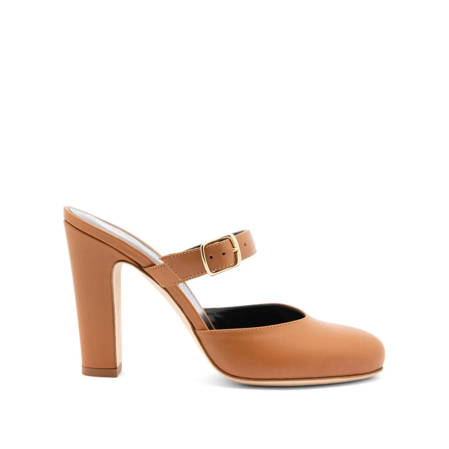 Women's Nina Calf Leather Mule In Brown