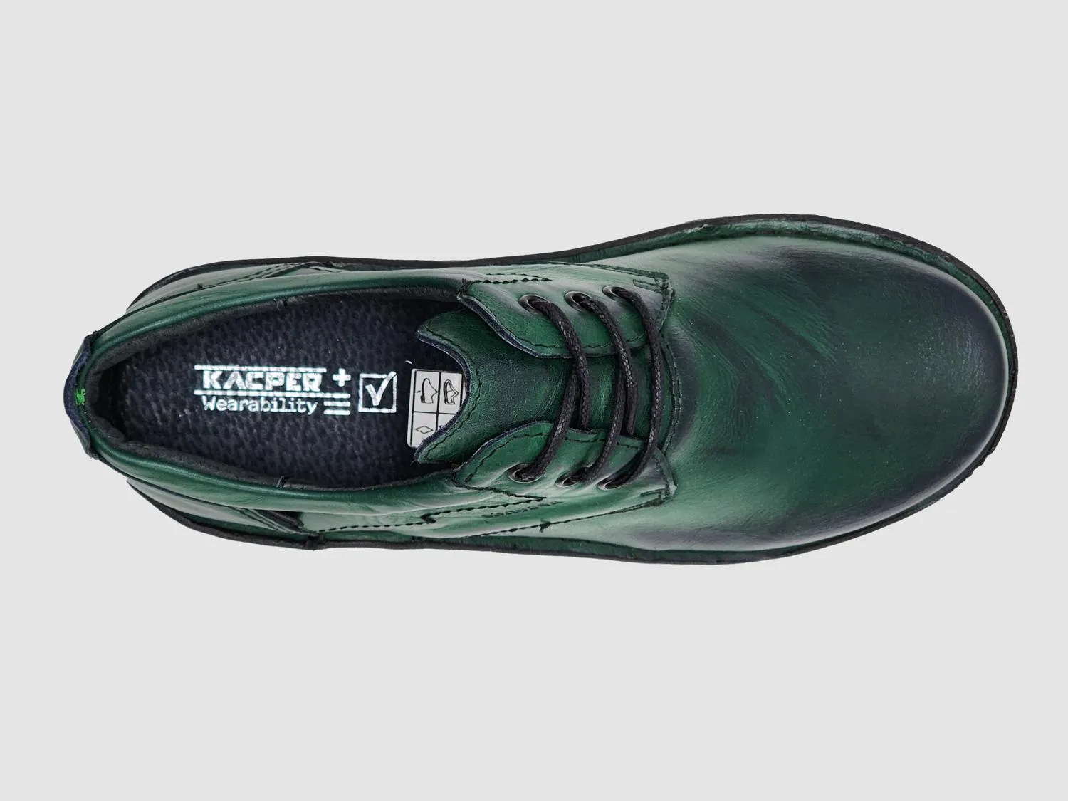 Women's Old-Fashioned Leather Shoes In Green