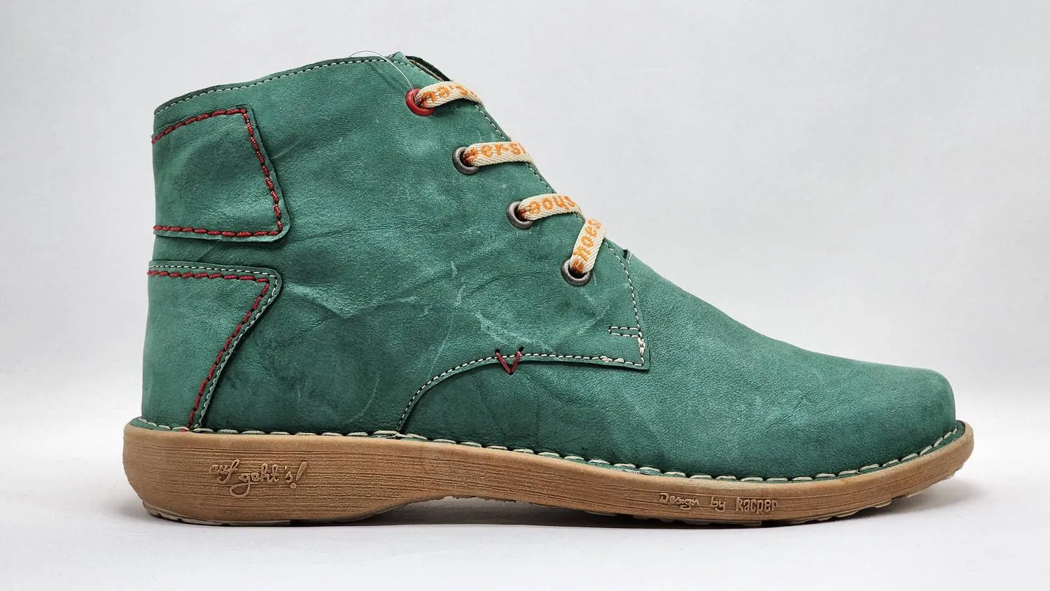 Women's Old-Fashioned Zip-Up Leather Boots In Green