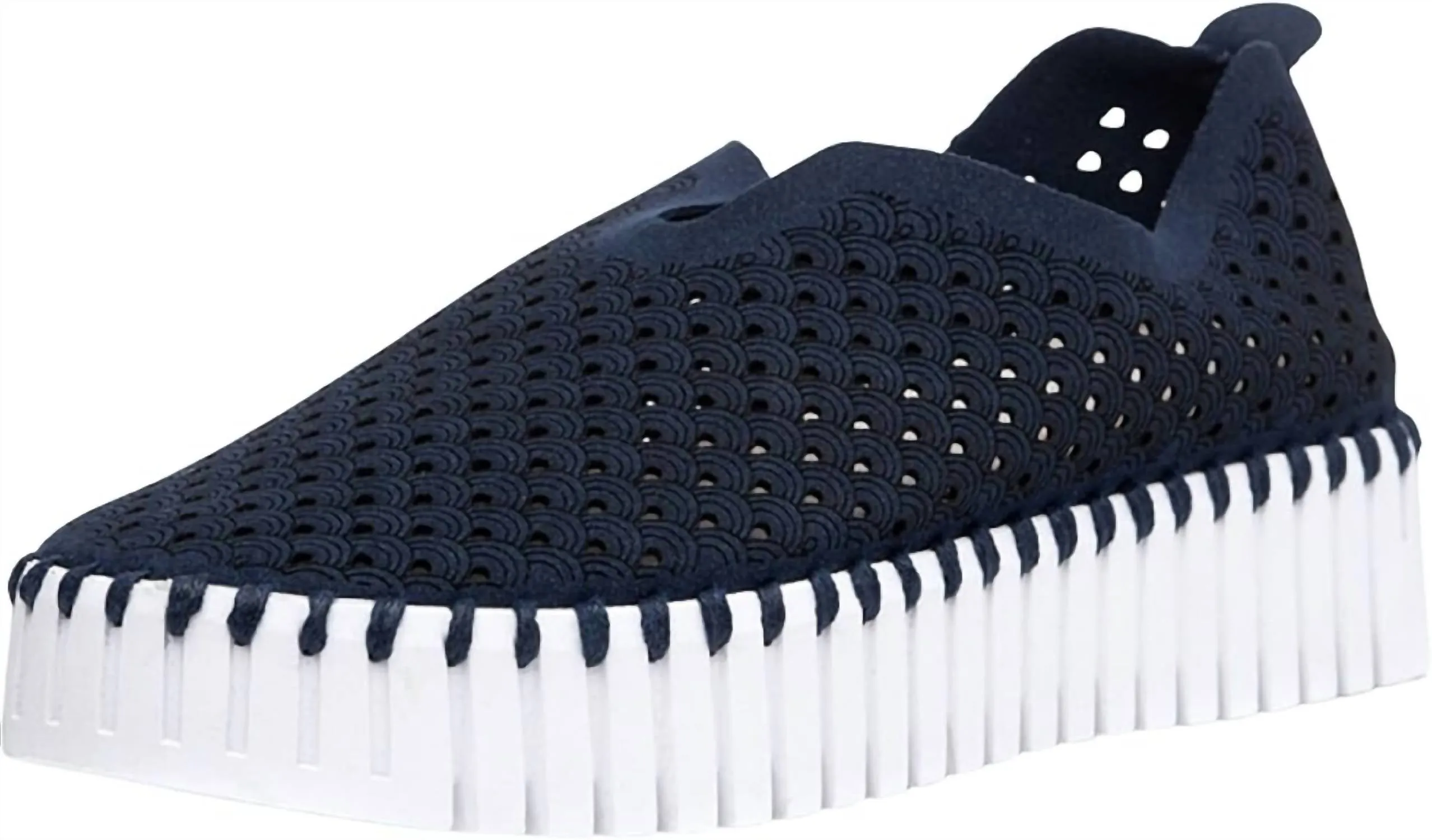 Women's Platform Tulip Slip-On In Dark Indigo