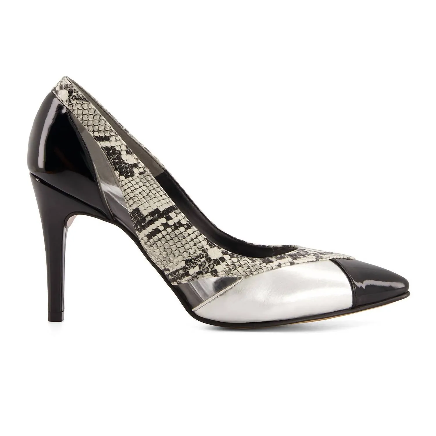 Women's Premium High Heels Python Stilettos Pumps In Silver