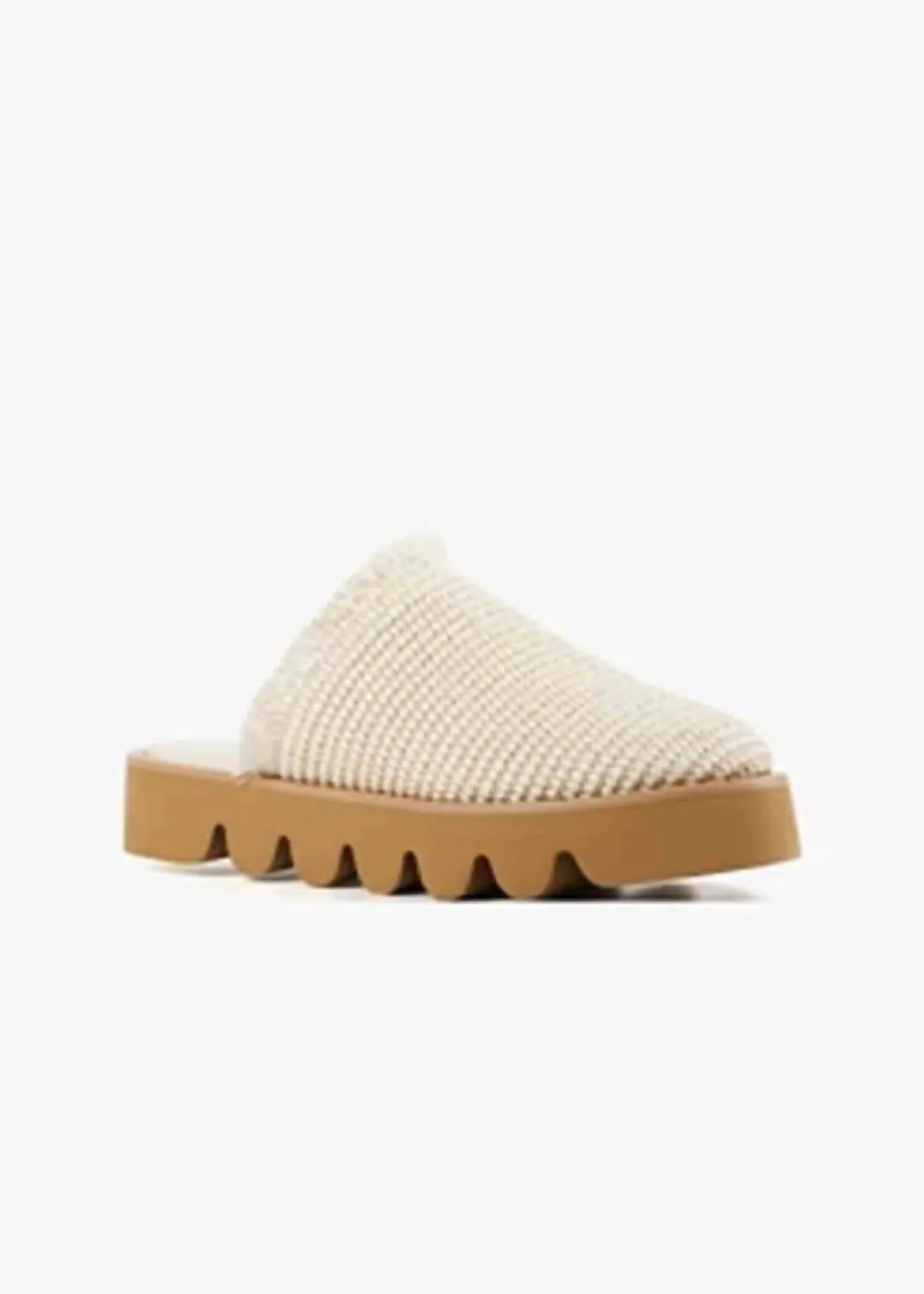 Women's Raffia Round Lugg Mule In Ivory