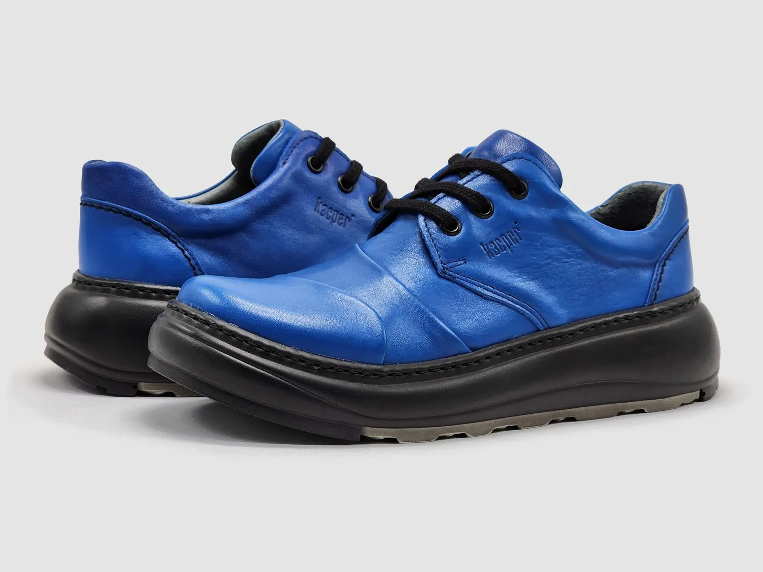 Women's Retro Leather Shoes In Blue