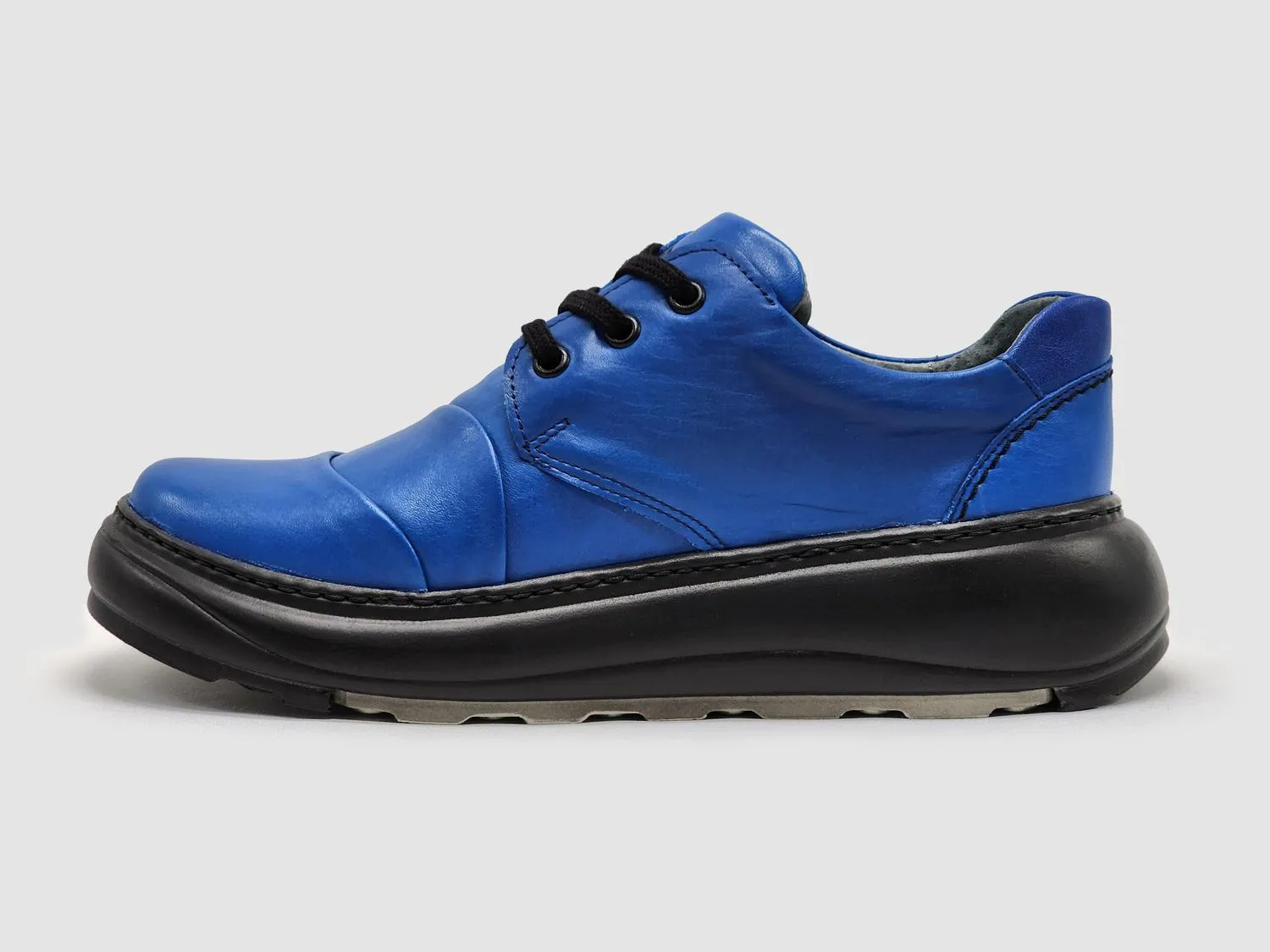 Women's Retro Leather Shoes In Blue