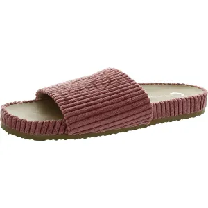 Womens Ribbed Velvet Slide Sandals