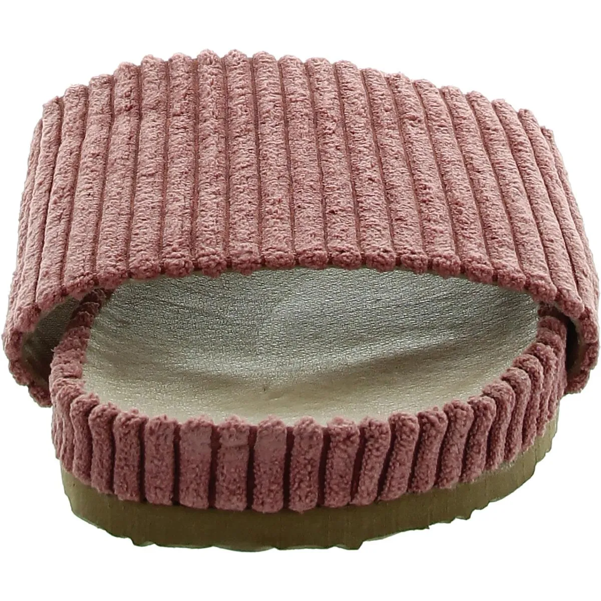 Womens Ribbed Velvet Slide Sandals