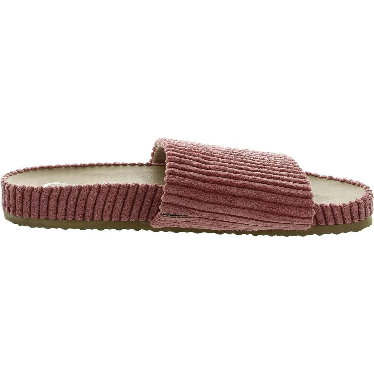 Womens Ribbed Velvet Slide Sandals