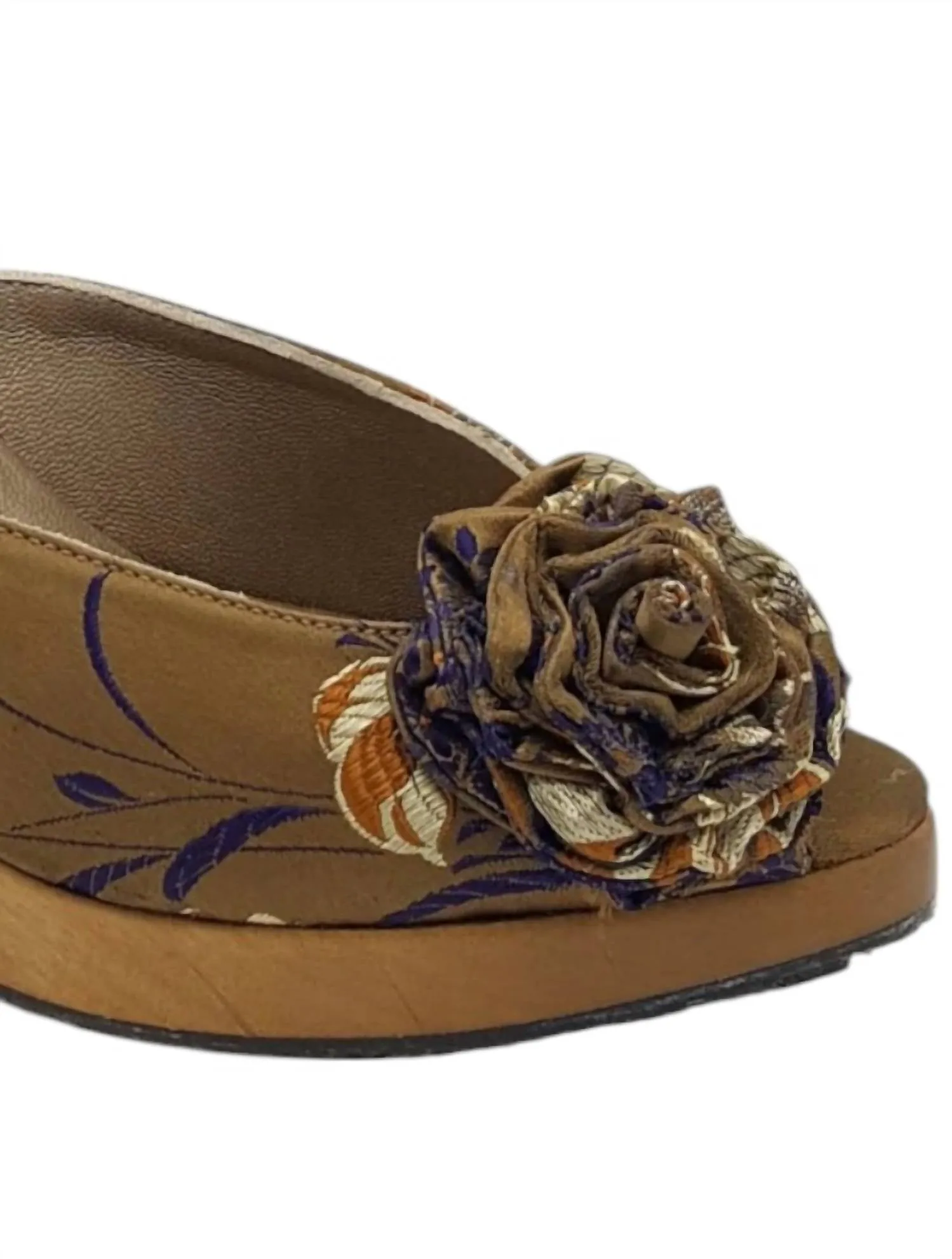 Women's Scarlett Silk Heel Shoe In Bronze/purple