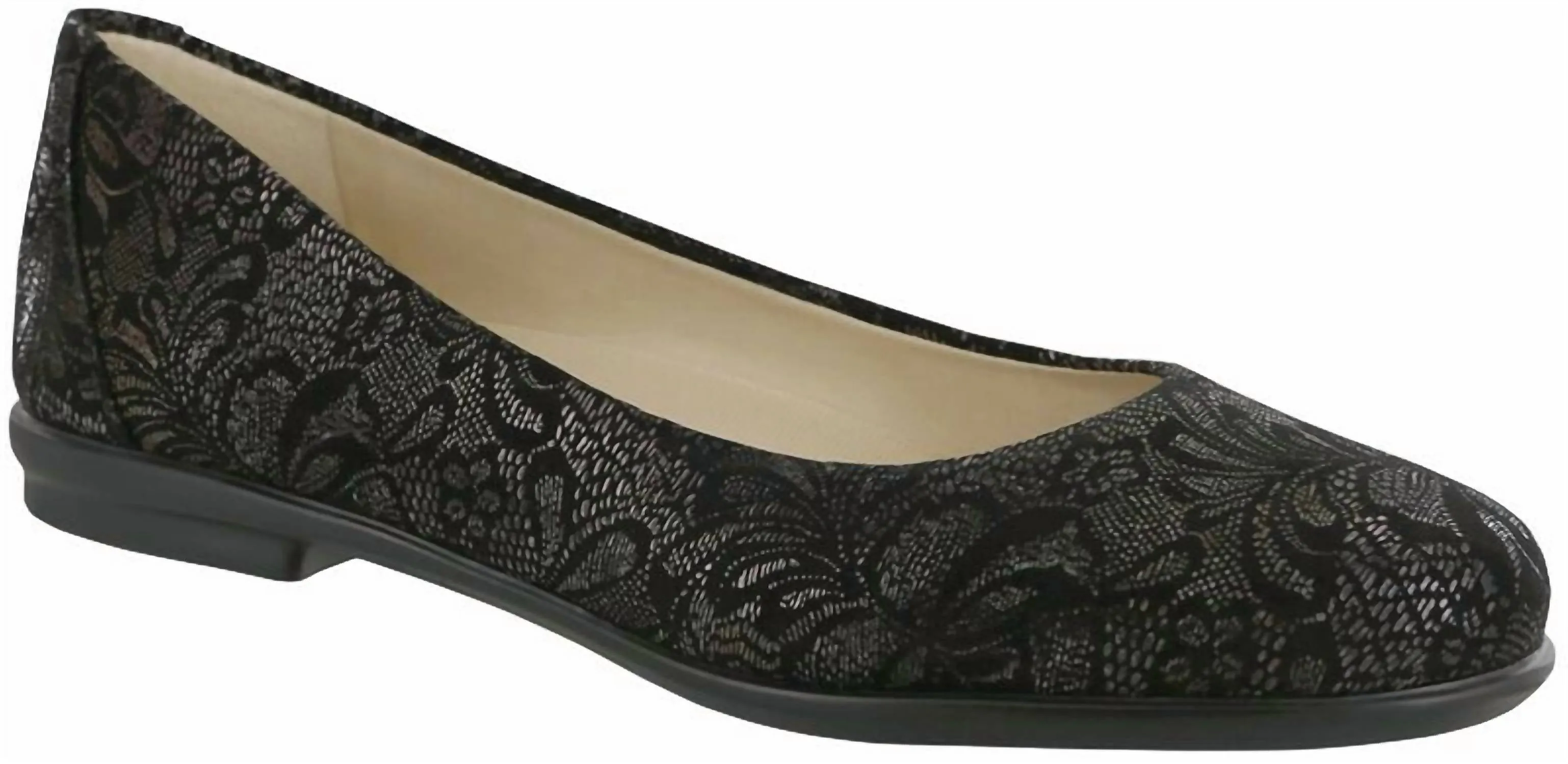 Women's Scenic Ballet Flat Shoes Narrow In Colorblack Lace