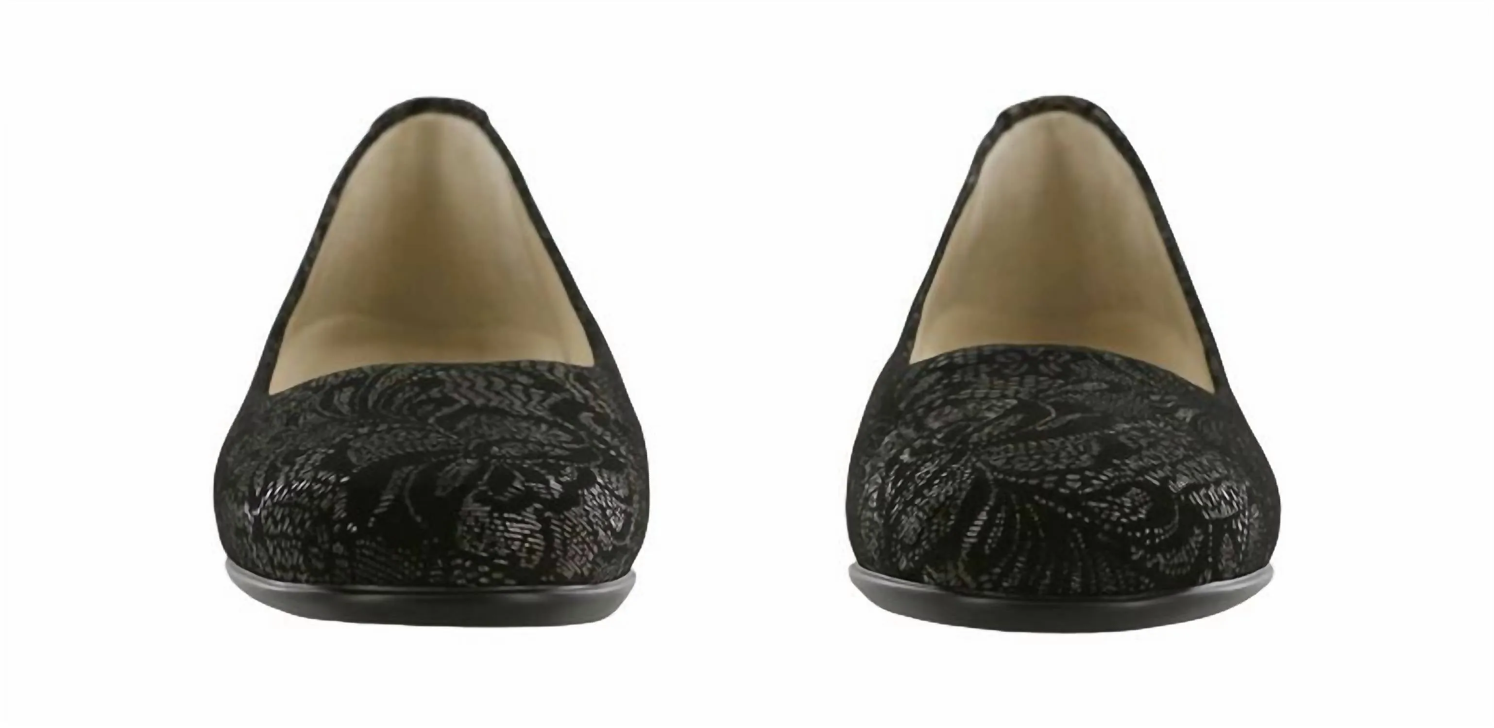 Women's Scenic Ballet Flat Shoes Narrow In Colorblack Lace